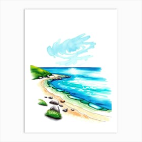 Watercolor Seascape 1 Art Print