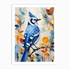 Bird Painting Collage Blue Jay 2 Art Print