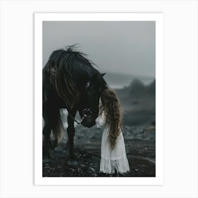 Little Girl And Horse Art Print