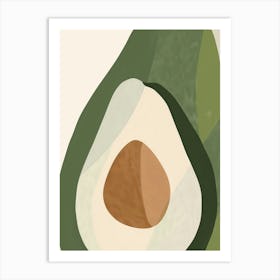 Avocado Close Up Illustration 3 Art Print