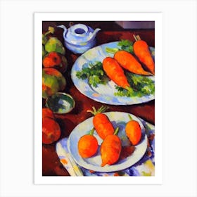 Carrot Cezanne Style vegetable Art Print