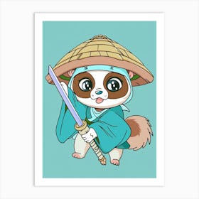 Samurai Panda Art Print