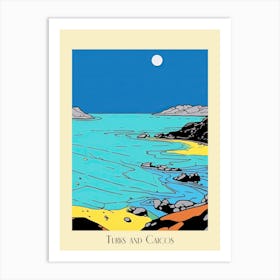 Poster Of Minimal Design Style Of Turks And Caicos Islands 3 Art Print