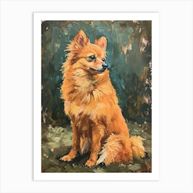 Finnish Spitz Acrylic Painting 2 Art Print