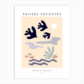 Matisse Minimal Cut-outs Birds on Serene Beach Art Print