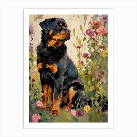 Rottweiler Acrylic Painting 3 Art Print