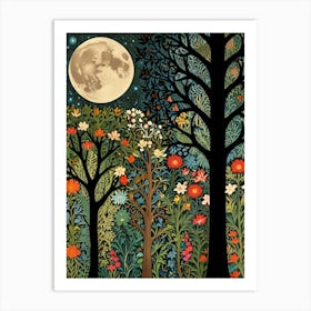 William Morris Moonlight In The Forest 89 Art Print