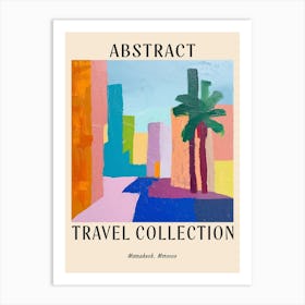 Abstract Travel Collection Poster Marrakech Morocco 4 Art Print