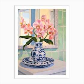 A Vase With Orchid, Flower Bouquet 4 Art Print