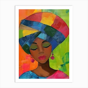 African Woman In Turban 2 Art Print