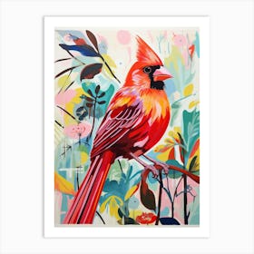 Colourful Bird Painting Cardinal 2 Art Print