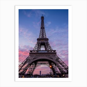 Sunset Over The Eiffel Tower Art Print