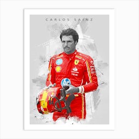 Carlos Sainz Drawing Art Print