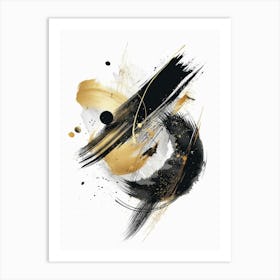 Abstract Black Gold Canvas Print 2 Art Print