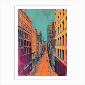 Manchester Retro Cityscape Inspired Art Print