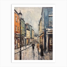 Vintage Winter Painting Dublin Ireland Art Print