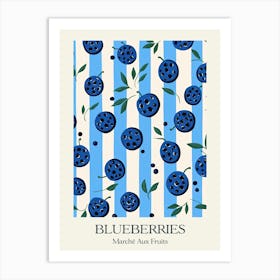 Marche Aux Fruits Blueberries Fruit Summer Illustration 2 Art Print