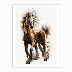 Horse With Golden Mane Art Print