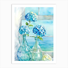 Blue Hydrangeas Art Print