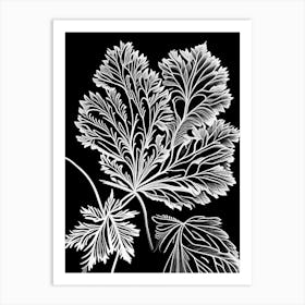 Parsley Leaf Linocut 3 Art Print