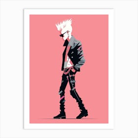 Rebel in Pink Hues, Punk Art Print