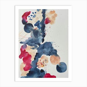 Abstract watercolour burst blue pink Art Print