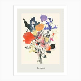 Bouquet 2 Collage Flower Bouquet Poster Art Print