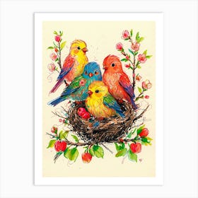 Birds In The Nest 1 Art Print