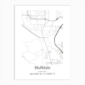 Bluffdale,United States Minimalist Map Art Print