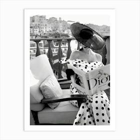 Woman Reading Magazine Luxury Fashion Dior Art Print