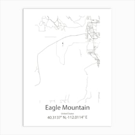 Eagle,United States Minimalist Map Art Print