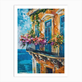 Balcony Painting In Sliema 4 Art Print