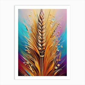 Perfect Golden Wheat Colorful Threads Art Print