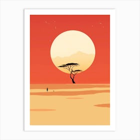 sunset in Africa Art Print