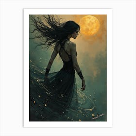 Lady And Signature34 Art Print