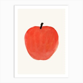 Red Apple Fruit Watercolor Painting Minimalist Kitchen Print Art Print