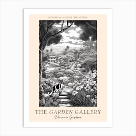 The Garden Gallery, Descanso Gardens, Usa, Cats Line Art 4 Art Print