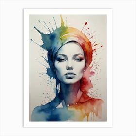 Watercolor Of A Woman 17 Art Print