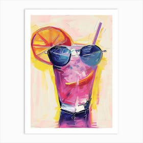 Cocktail With Sunglasses Art Print