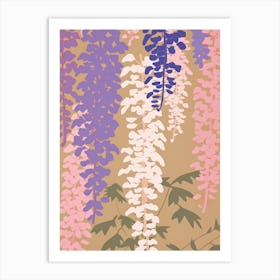 Wisterias Flower Big Bold Illustration 4 Art Print