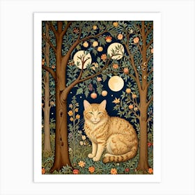 William Morris Cat In The Moonlight 13 Art Print