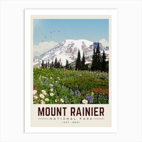 Mount Rainier Minimalist Travel Poster Art Print