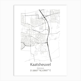 Kaatsheuvel,Netherlands Minimalist Map Art Print