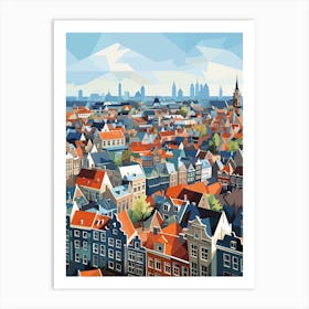 Amsterdam, Netherlands, Geometric Illustration 3 Art Print