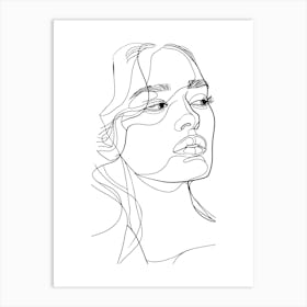 Woman'S Face Minimalist One Line Illustration 1 Art Print