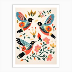 Folk Style Bird Painting Hummingbird 4 Art Print