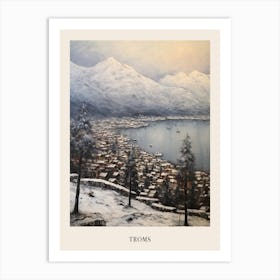 Vintage Winter Painting Poster Troms Norway 1 Art Print