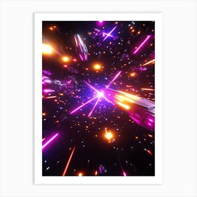 Spaceships In Space Art Print