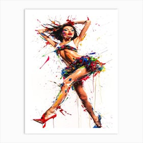 Fashion Model Ramp Walk - Colorful Sassy Art Print