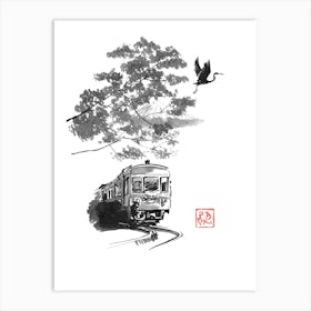 Train And Fuji Art Print